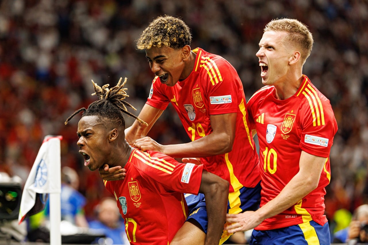 Dani Olmo, Lamine Yamal i Nico Williams | Reprezentacja Hiszpanii 2024
