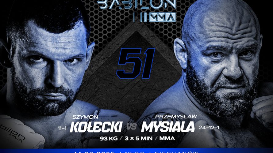 Gala Babilon MMA 51 odbędzie się już dziś, 14 marca 2025 roku w Ciechanowie. Zwieńczeniem gali będzie starcie dwóch niezwykle doświadczonych wojowników – Szymona Kołeckiego i Przemysława Mysiali, którzy zmierzą się w walce wieczoru. Kibice mogą spodziewać się widowiska na […]